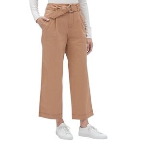GAP‎ High Rise Wide Leg Belted Stretch Twill Pants| Cocoa Brown | Size 12